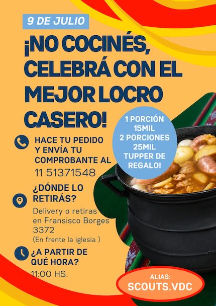 Locro casero del Grupo Scout Virgen del Carmen